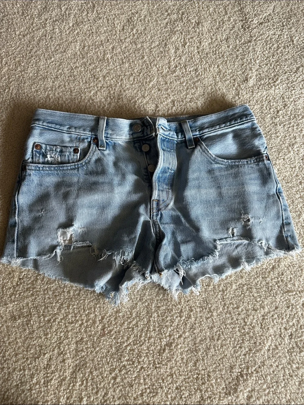 Levi's Women's Denim Cutoff Shorts - Light Wash, Medium Wash, Black, White - Picture 16 of 16
